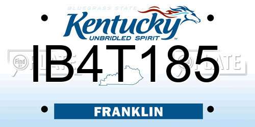 IB4T185 Kentucky License Plate
