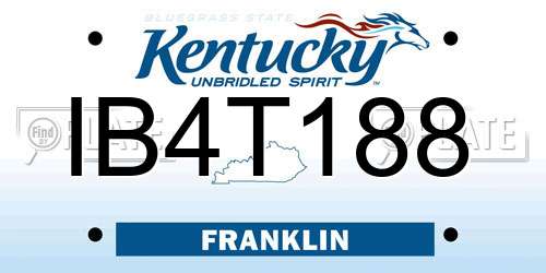 IB4T188 Kentucky License Plate