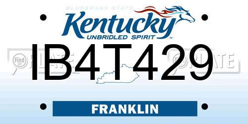 IB4T429 Kentucky License Plate