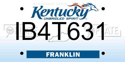IB4T631 Kentucky License Plate