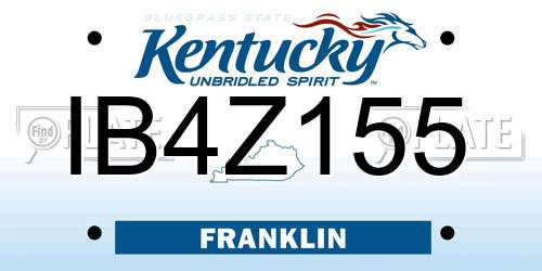 IB4Z155 Kentucky License Plate