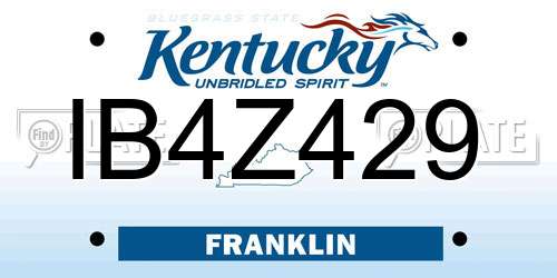 IB4Z429 Kentucky License Plate