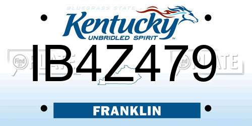 IB4Z479 Kentucky License Plate
