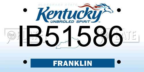 IB51586 Kentucky License Plate