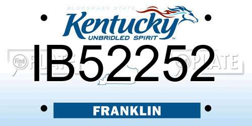 IB52252 Kentucky License Plate