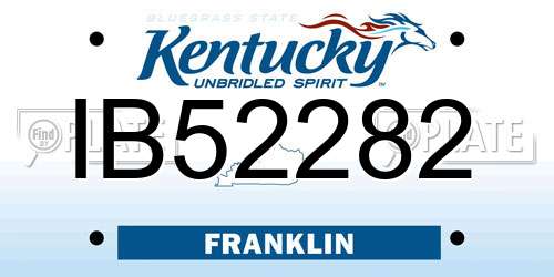 IB52282 Kentucky License Plate