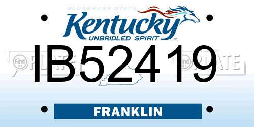 IB52419 Kentucky License Plate