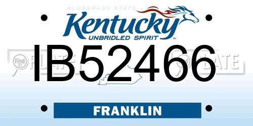 IB52466 Kentucky License Plate