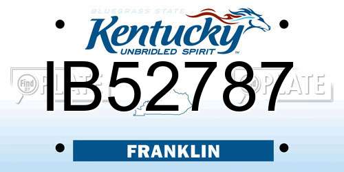 IB52787 Kentucky License Plate