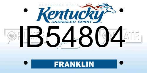 IB54804 Kentucky License Plate