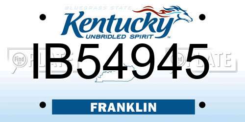 IB54945 Kentucky License Plate