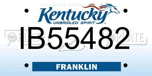 IB55482 Kentucky License Plate