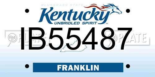 IB55487 Kentucky License Plate