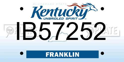 IB57252 Kentucky License Plate