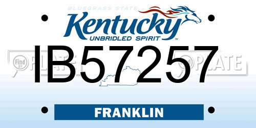 IB57257 Kentucky License Plate