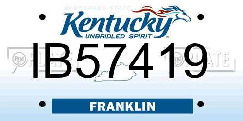 IB57419 Kentucky License Plate