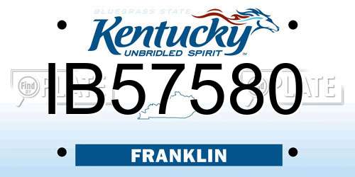IB57580 Kentucky License Plate