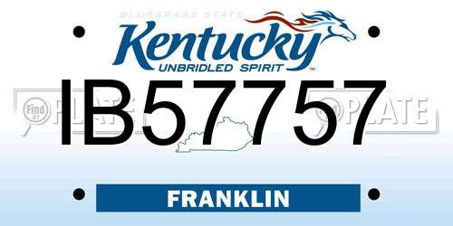 IB57757 Kentucky License Plate