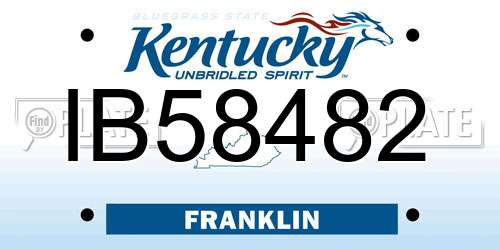 IB58482 Kentucky License Plate
