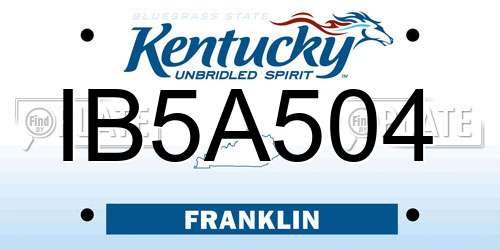 IB5A504 Kentucky License Plate
