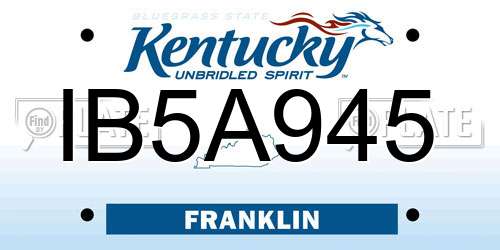 IB5A945 Kentucky License Plate