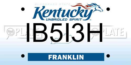 IB5I3H Kentucky License Plate