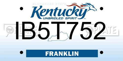 IB5T752 Kentucky License Plate