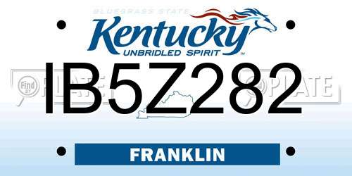 IB5Z282 Kentucky License Plate
