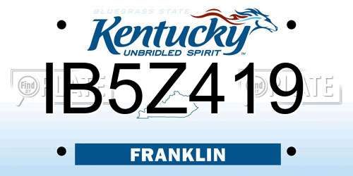 IB5Z419 Kentucky License Plate