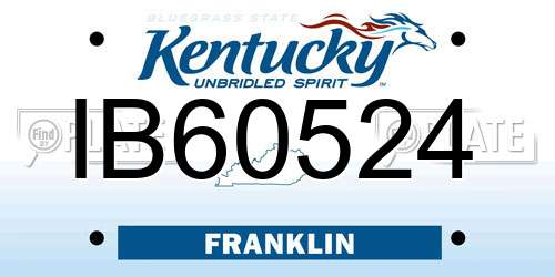 IB60524 Kentucky License Plate