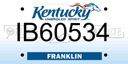 IB60534 Kentucky License Plate