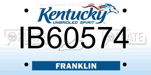 IB60574 Kentucky License Plate