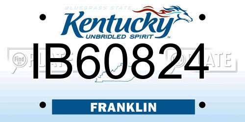 IB60824 Kentucky License Plate