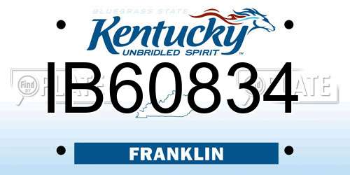 IB60834 Kentucky License Plate