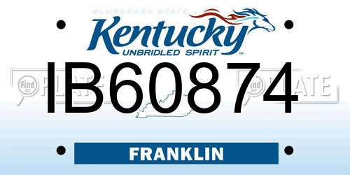 IB60874 Kentucky License Plate