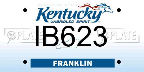 IB623 Kentucky License Plate