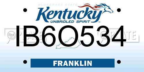 IB6O534 Kentucky License Plate