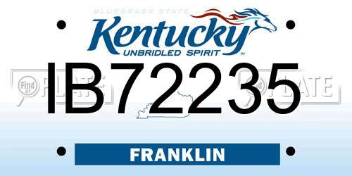 IB72235 Kentucky License Plate