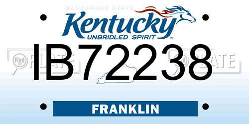 IB72238 Kentucky License Plate