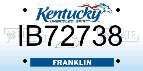 IB72738 Kentucky License Plate