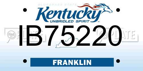 IB75220 Kentucky License Plate