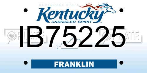 IB75225 Kentucky License Plate