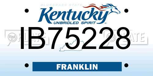 IB75228 Kentucky License Plate