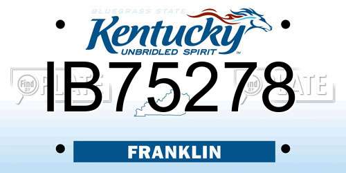 IB75278 Kentucky License Plate