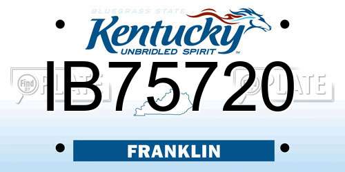 IB75720 Kentucky License Plate