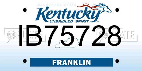 IB75728 Kentucky License Plate