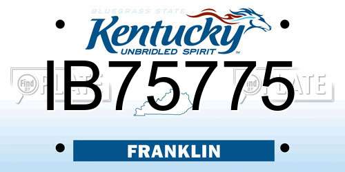 IB75775 Kentucky License Plate