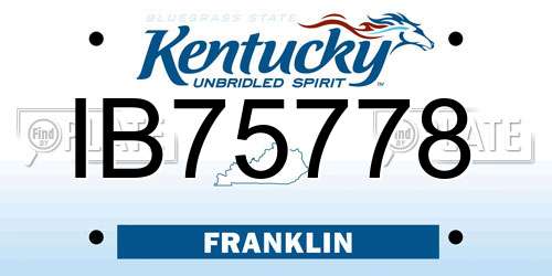 IB75778 Kentucky License Plate