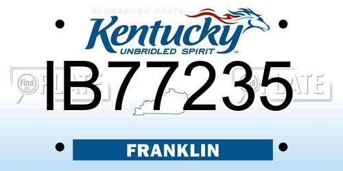 IB77235 Kentucky License Plate