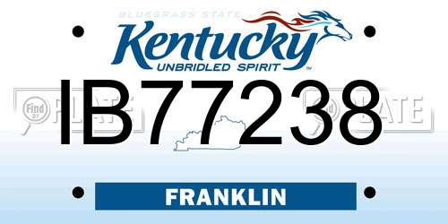 IB77238 Kentucky License Plate